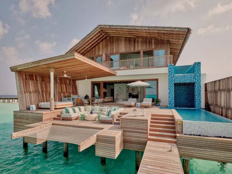 Two-storey villa on stilts over the ocean at .Here