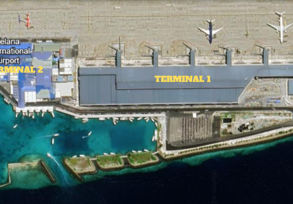 Satellite image of Velana International Airport Terminal 1 & 2