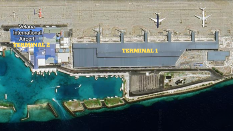 Satellite image of Velana International Airport Terminal 1 & 2