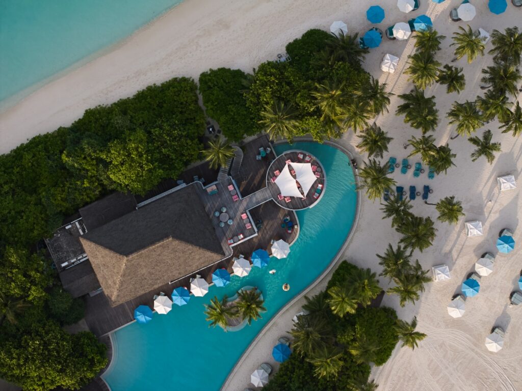 Aerial view of Finolhu Maldives