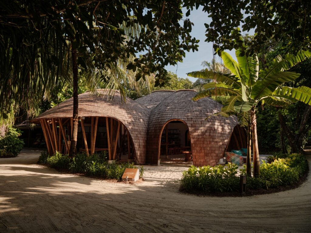 The barnacle-shaped art lab at Finolhu Maldives
