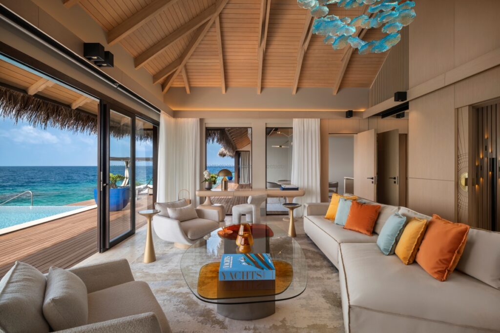 The contemporary interior of the Ocean Pool House
