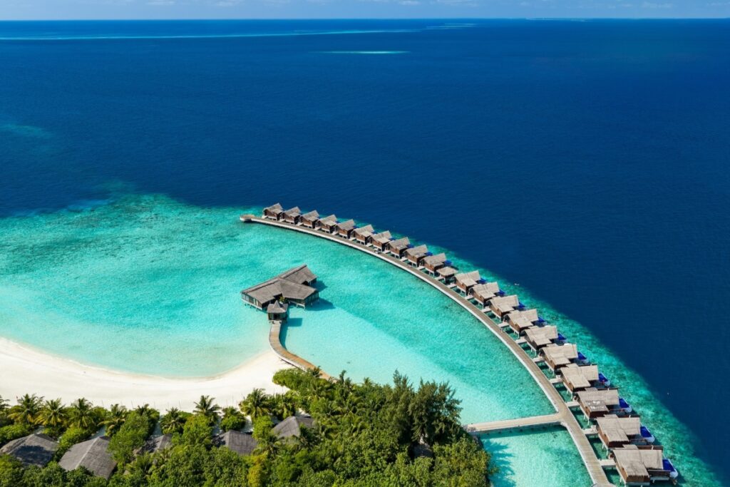 A view from the island over the open sea