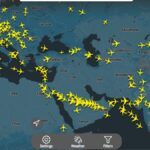 Direct flights and indirect ones avoiding Iran airspace