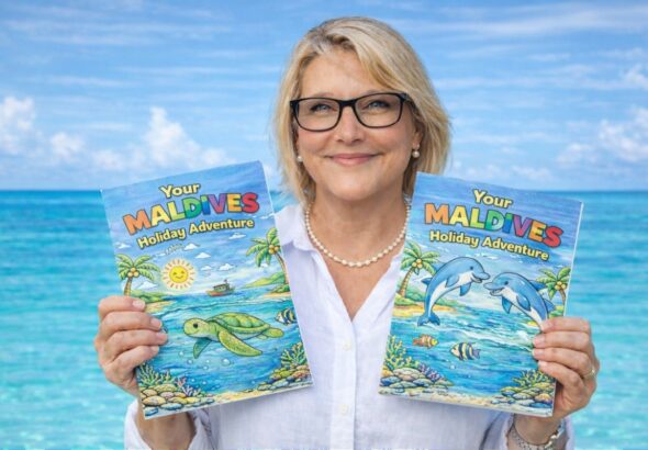 Sharon Garrett and the Maldives colouring books
